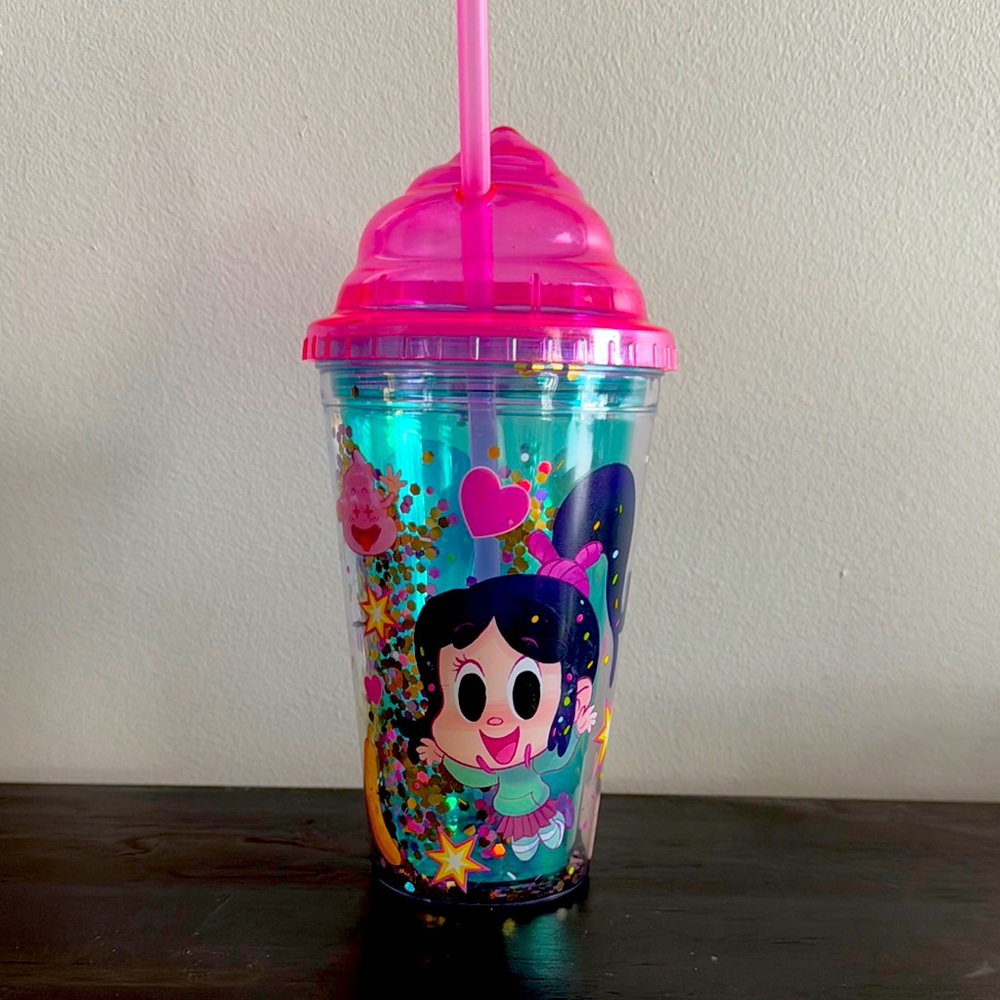 Vanellope Wreck it Ralph Tumbler with Pink Lid